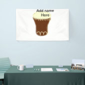Geel bruine drum aquarel voeg naam handgetekend s spandoek (Beurs)