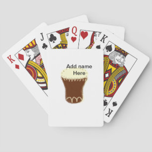 Geel bruine drum aquarel voeg naam handgetekende s pokerkaarten
