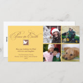 Geel bruine duif vrede op aarde vakantie groet feestdagenkaart (Voorkant / Achterkant)