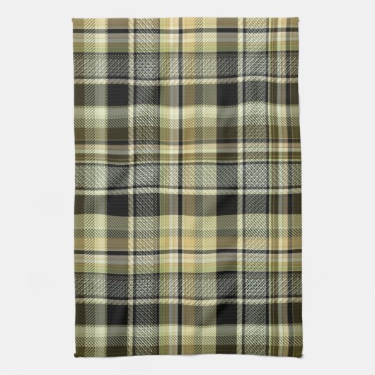 Geel-bruine tartaanpleister. theedoek (Verticaal)