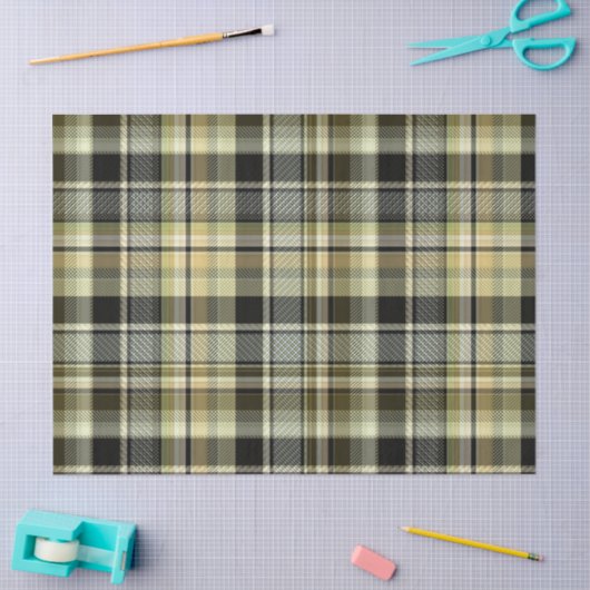 Geel-bruine tartaanpleister. tissuepapier (Craft)