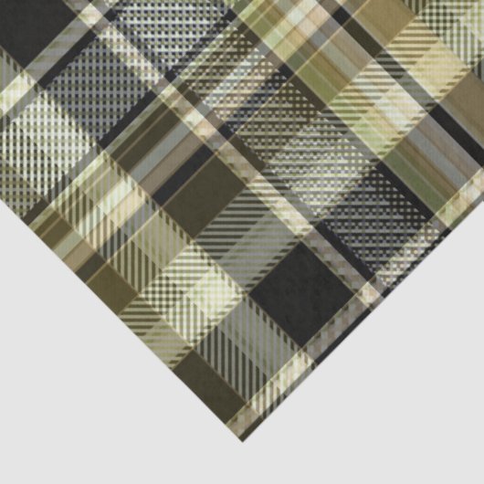 Geel-bruine tartaanpleister. tissuepapier (Detail)