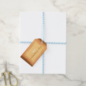 Geel - Bruine Valentijnsdag Cadeaulabel (Met Touw)