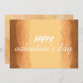 Geel - Bruine Valentijnsdag Feestdagenkaart (Voorkant / Achterkant)