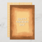 Geel - Bruine Valentijnsdag Feestdagenkaart (Voorkant / Achterkant)
