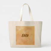Geel - Bruine Valentijnsdag Grote Tote Bag (Achterkant)