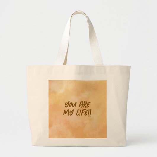 Geel - Bruine Valentijnsdag Grote Tote Bag (Voorkant)