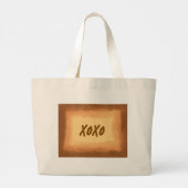Geel - Bruine Valentijnsdag Grote Tote Bag (Achterkant)