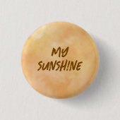 Geel - Bruine Valentijnsdag Ronde Button 3,2 Cm (Voorkant)