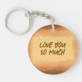 Geel - Bruine Valentijnsdag Sleutelhanger