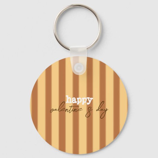 Geel - Bruine Valentijnsdag Sleutelhanger (Voorkant)