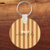 Geel - Bruine Valentijnsdag Sleutelhanger (Voorkant)