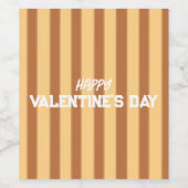 Geel - Bruine Valentijnsdag Wijn Etiket (Enkel label)