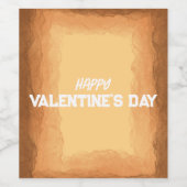 Geel - Bruine Valentijnsdag Wijn Etiket (Enkel label)