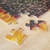 Geel bruine Waterverf Zonnebloemen Wit huwelijk Legpuzzel (Zijkant)