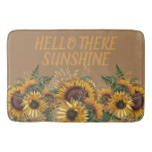 Geel bruine zonnebloemen Zonnezon Badmat (Voorkant)