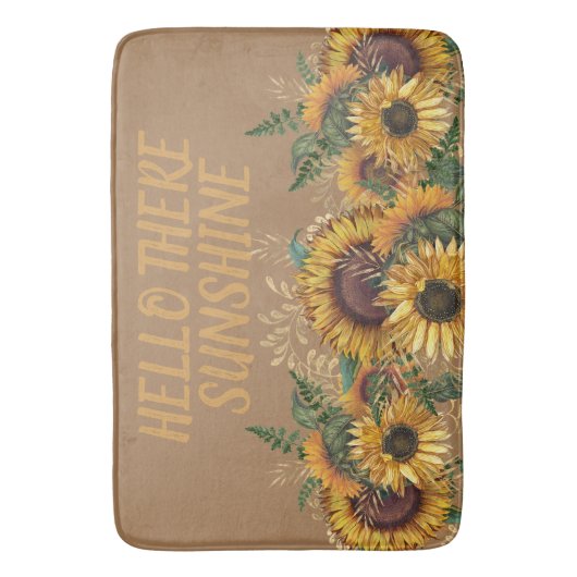 Geel bruine zonnebloemen Zonnezon Badmat (Voorkant Verticaal)