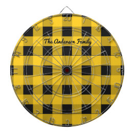Geel Buffalo Plaid Landelijke Geruite Gepersonalis Dartbord