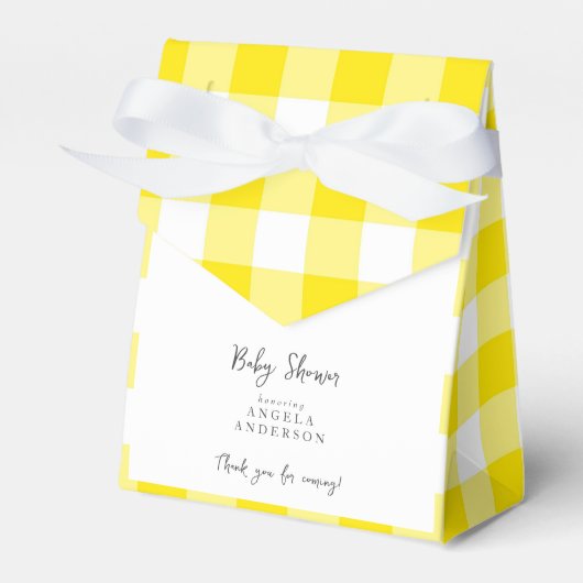 Geel buffel Baby shower Dank u wel Bedankdoosjes (Voorkant Zijde)