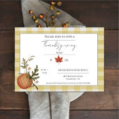 Geel Buffel Plaid Pumpkin Thanksgiving Diner Kaart