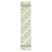 geel buigvormig patroon korte tafelloper (Voorkant)