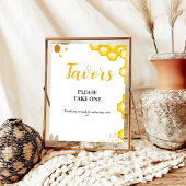 Geel Bumble Bee baby shower Favor teken Poster