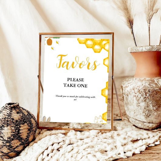 Geel Bumble Bee baby shower Favor teken Poster