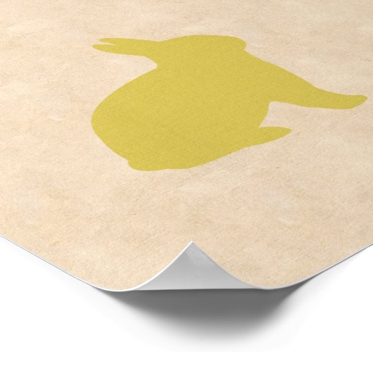 Geel Bunny Canvas Poster (Hoek)