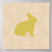 Geel Bunny Canvas Poster (Voorkant)