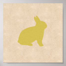 Geel Bunny Canvas Poster