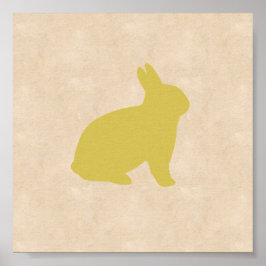 Geel Bunny Canvas Poster