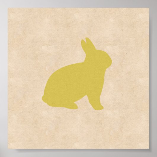Geel Bunny Canvas Poster (Voorkant)
