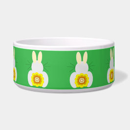 Geel Bunny Green Ceramic Pet Bowl Voerbakje