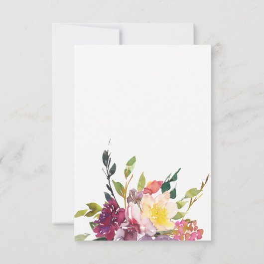 GEEL BURGUNDY FLORAL BUNCH WEDDING RSVP (Achterkant)