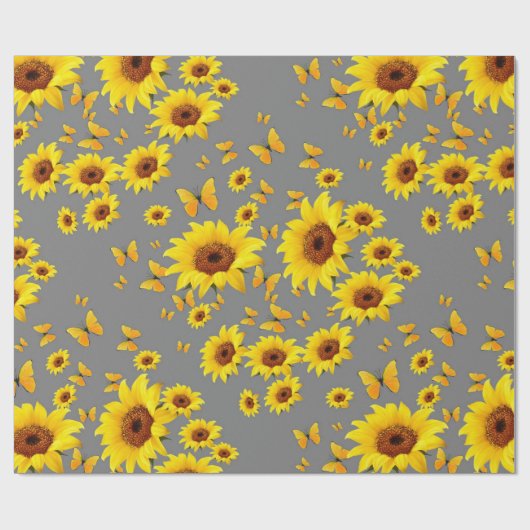 GEEL BUTTERFLIES HOUDEN VAN ZONNEMERS CADEAUPAPIER (Vlak)