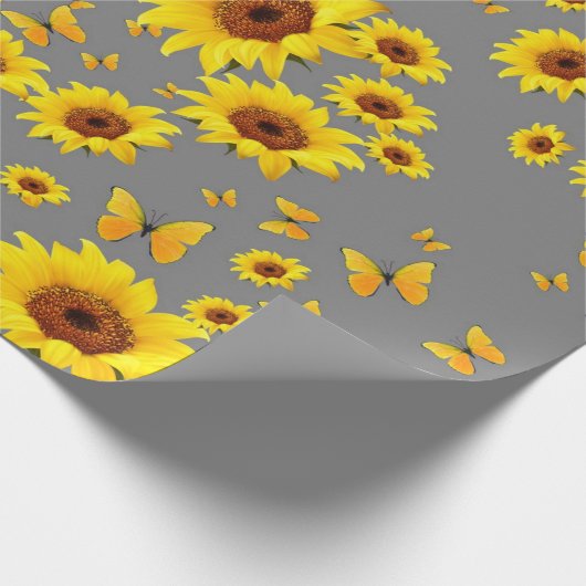 GEEL BUTTERFLIES HOUDEN VAN ZONNEMERS CADEAUPAPIER (Hoek)