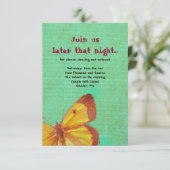 GEEL BUTTERFLY Bat Mitzvah Party Kaart (Staand voorkant)