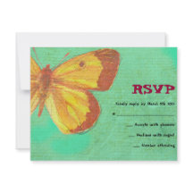  GEEL BUTTERFLY Bat Mitzvah Reply Card