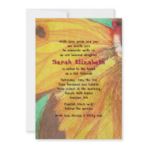  GEEL BUTTERFLY Bat Mitzvah Uitnodiging