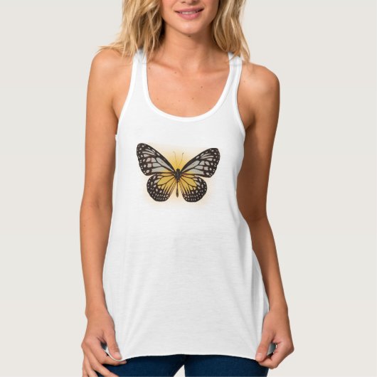 Geel Butterfly Sleeveless T shirt (Voorkant)