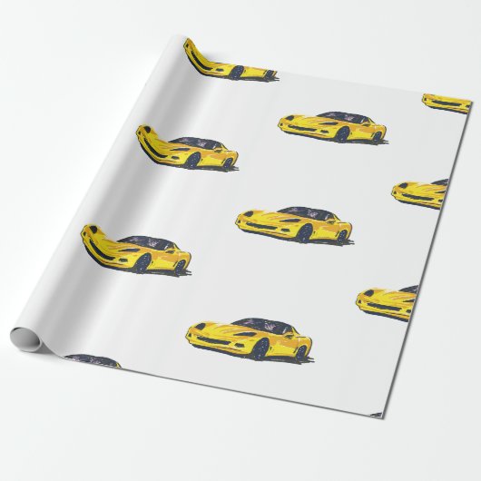 Geel C6 Corvette inpakpapier (Uitgerold)