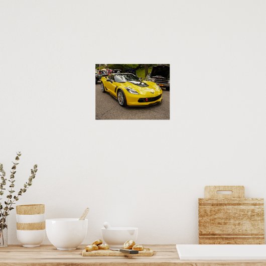 Geel C7 z07 Pakket Chevrolet Corvette Poster (Keuken)