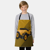 Geel  Cabriolet Auto, Kinder Schort (Gedragen)