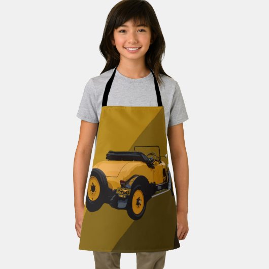 Geel  Cabriolet Auto, Kinder Schort (Insitu)