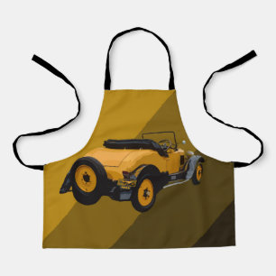 Geel  Cabriolet Auto, Kinder Schort