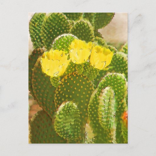 GEEL CACTUS-STROMEN BRIEFKAART (Voorkant)