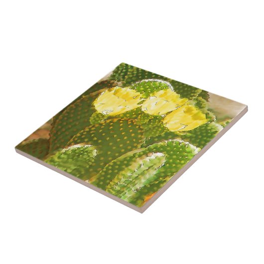 GEEL CACTUS-STROMEN TEGELTJE (Zijkant)