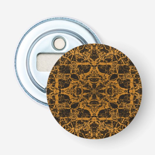 Geel caleidoscoop button flesopener (Voorkant)