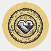 Geel Californisch paspoort Ronde Sticker (Voorkant)
