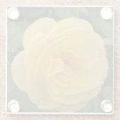 Geel camellia glas onderzetter (Achterkant)